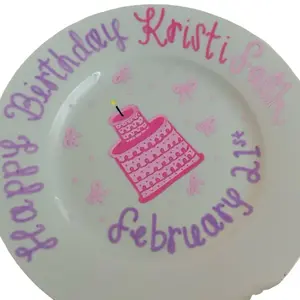 Personalized Handpainted Ceramic Birthday Plate