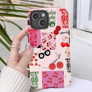 Collage Phone Case, Retro Y2K Playing Cards Phone Case, Coquette Aesthetic Phone Case, 8 Ball, Cherries Phone Case, Suitable for Iphone 11/12/13/14/15/16/17 Pro Promax Plus Air