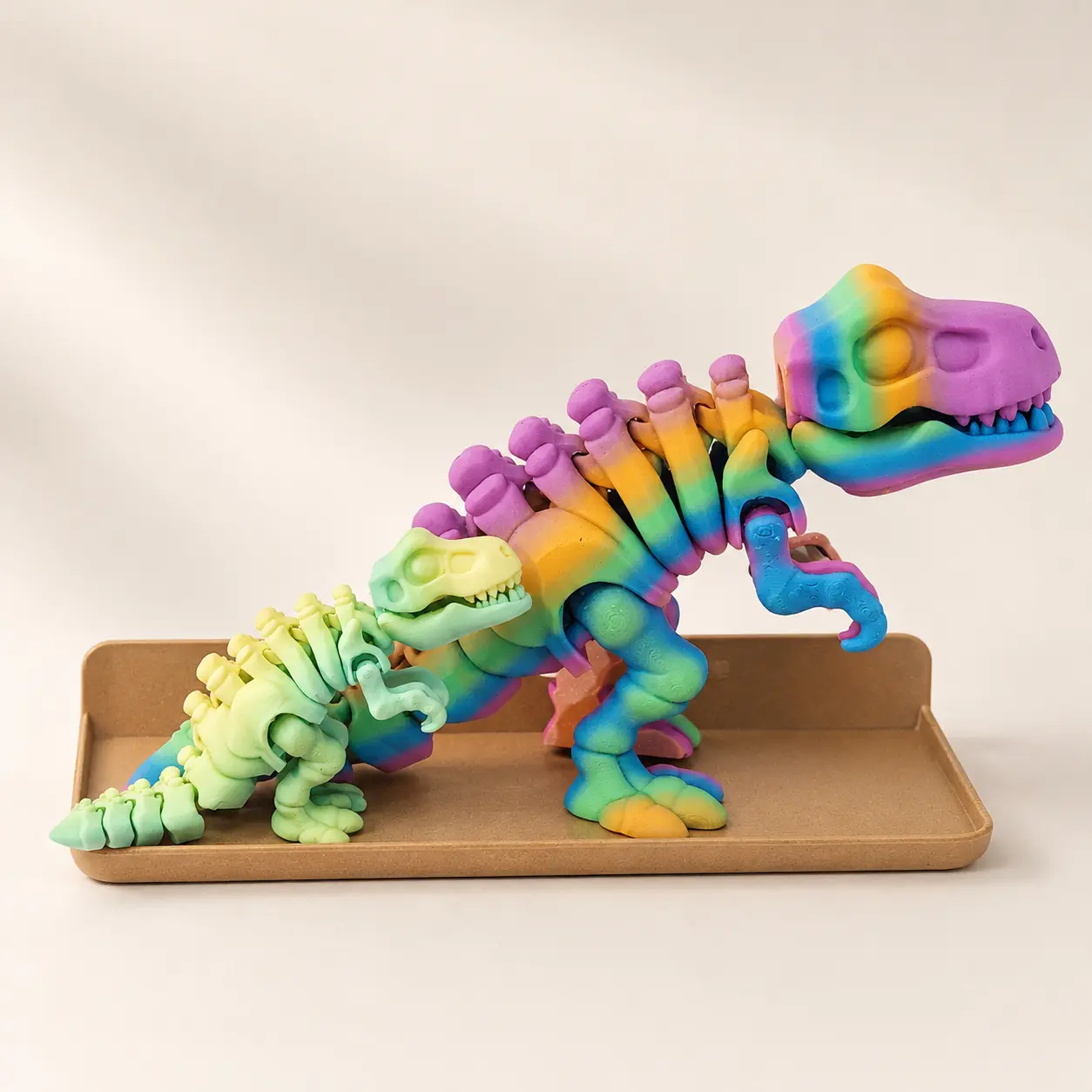 12-Inch Rainbow Matte Articulated T-Rex
