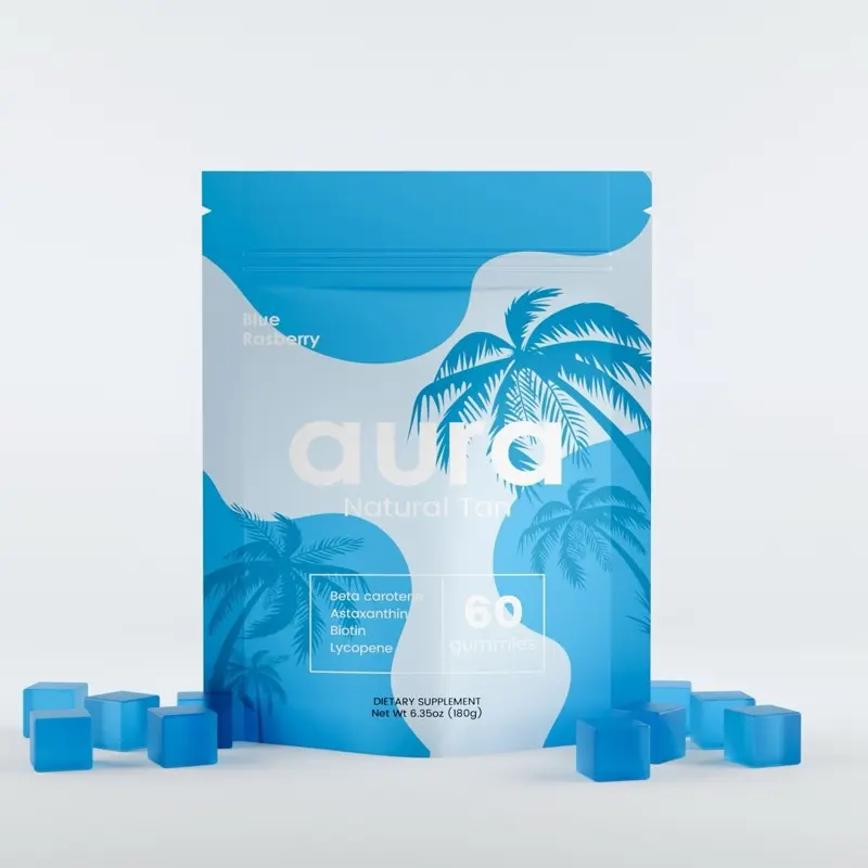 Aura Natural Tan Tanning Gummies - 30 Servings - Health Supplement