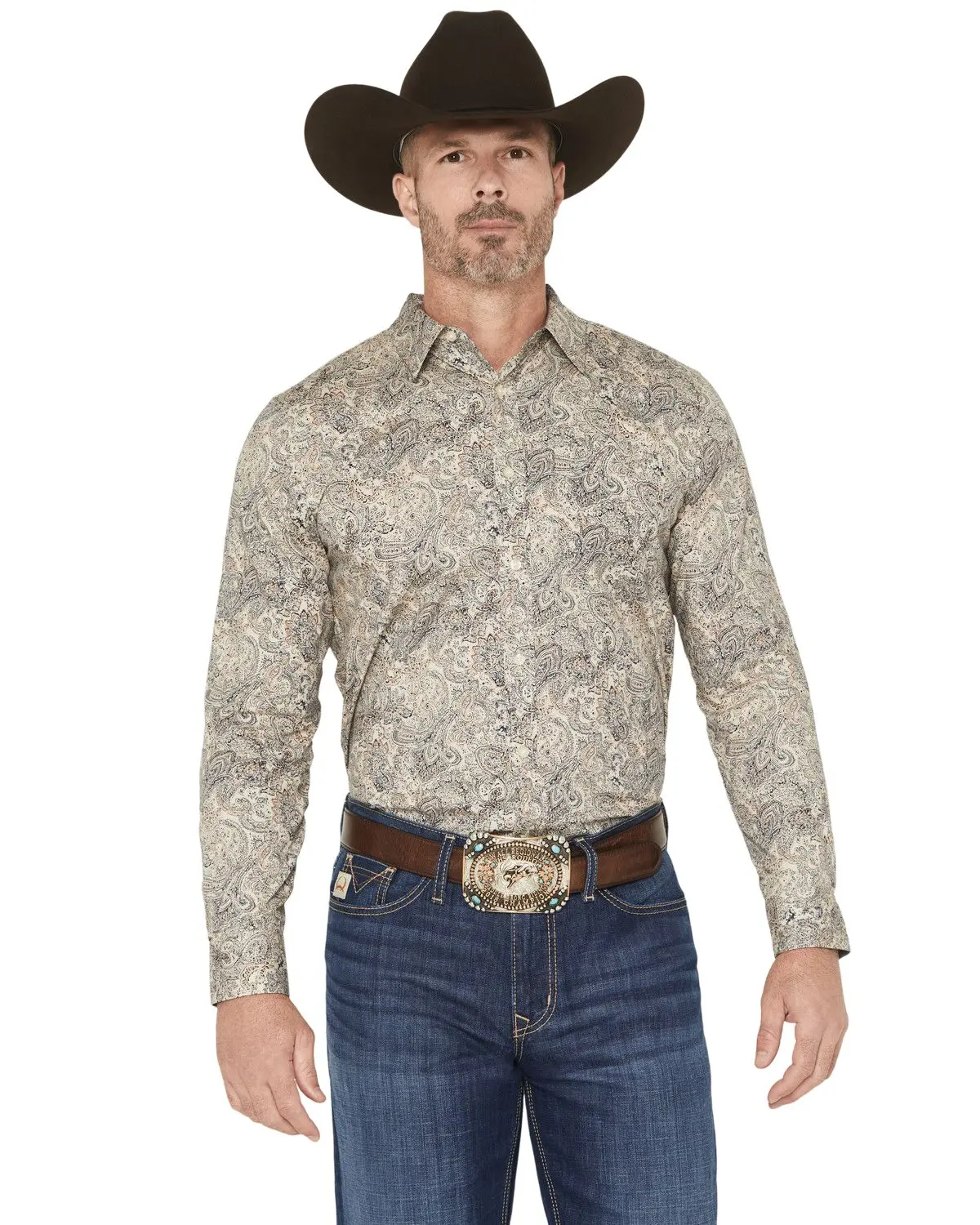 Cody James Men's Men'S Neverland Paisley Print Long Sleeve Button-Down - Cjsu24w87-Crm