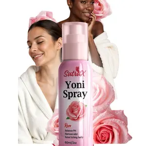 Sutrax Yoni Spray - Natural Intimate Mist Rose Scented Organic Feminine Hygiene Mist for Daily Freshness & Odor Control - 60ml Compact Size