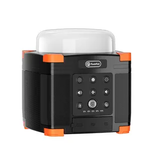 Flashfish FL9-A 3-in-1 Portable Power Bank 56Wh, Bluetooth Speaker with 360° Surround Sound, Camping Light with 3 Modes (White/Warm/SOS), USB-C, 15,600mAh Outdoor Speaker for Home, Party, Beach, Emergency backup station generator