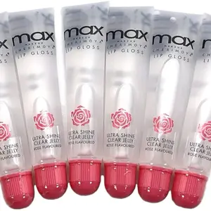 Max Ultra Shine Clear Jelly Lip Gloss Rose Flavoured Glossy Lipstick