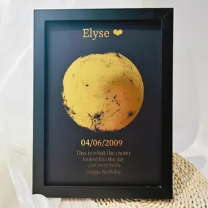 Moon Phase Wall Art, Mother's Day 2024 Gift, The Day You Were Born Gift, Personalized Custom Wooden Moon, Birthday Gift, Home Decoration