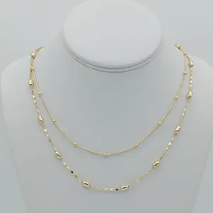 Yordy Choker Fino Unisex 14k Gold Plated 18 Inch Necklace Stack Elegant Design Lightweight Jewelry