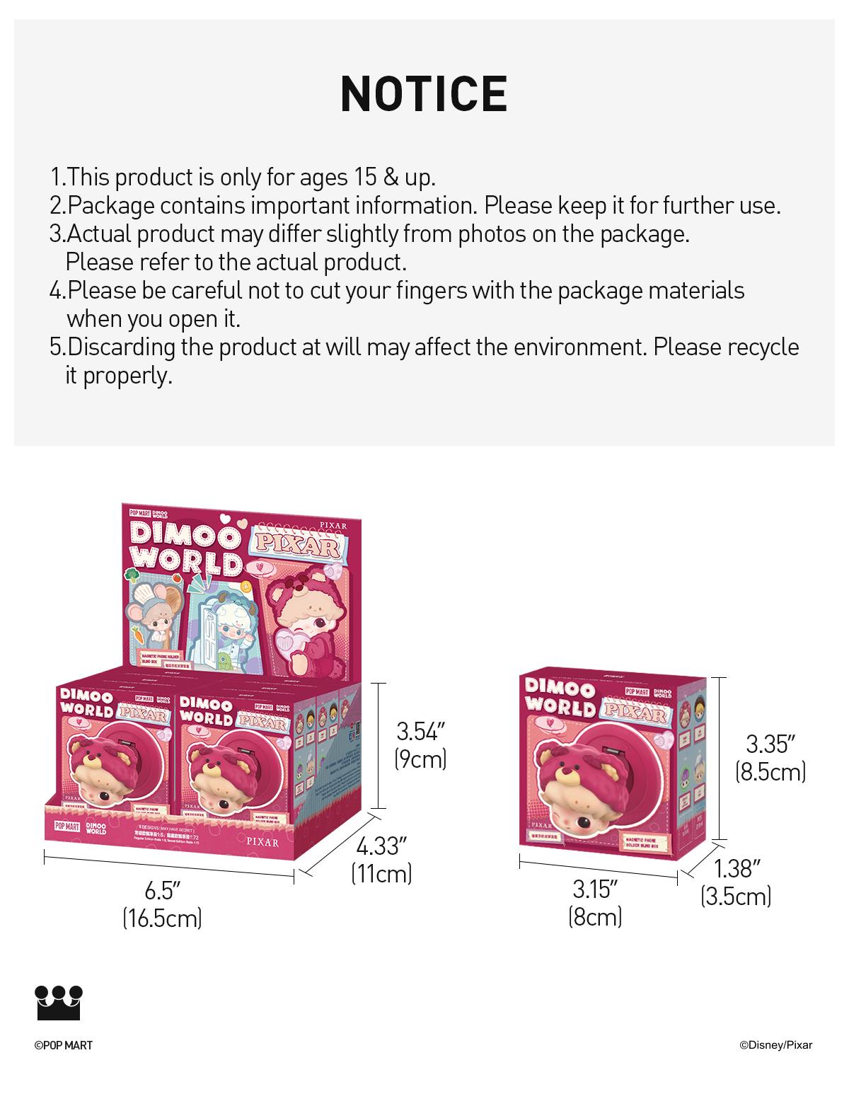 POP MART DIMOO WORLD × PIXAR Series-Magnetic Phone Holder Blind Box[ship by Aug. 5th]