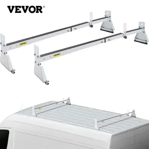 VEVOR Van Roof Ladder Rack, 2 Bars, 331 LBS Capacity, 46.5 - 68.1 Adjustable Steel Roof Racks, Compatible with Chevy Dodge Ford GMC Express Savana, Universal Design, WhiteVEVOR Super Brand Day
