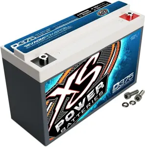 XS Power D375 800 Amp AGM Battery with M6 Terminal Hardware - 12 Volt 17Ah 300CA Deep Cycle AGM Powercell for Car Audio Stereo Systems - 11.5 lbs, Maintenance Free, Sealed Design