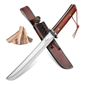 【February Faves】TAN REN Outdoor Knife , Knife with Wooden Handle,  Camping, Gift for Men