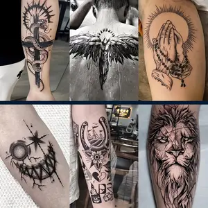 6 Large Images, Fallen Angel Is Very Large, Herbal Temporary Tattoo Paste, Revolutionary Technology Of Herbal Tattoo Paste, Through 48 Hours Slowly Color, Lasting 7-15 Days