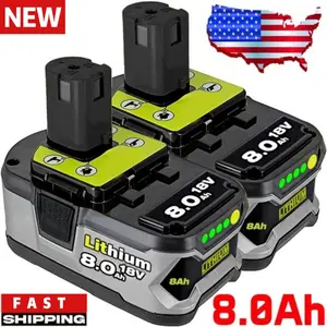NEW 2PACK For RYOBI 8.0AH Lithium-Ion Battery  One+ Plus P108 18 Volt High Performance Long Endurance FAST SHIPPING