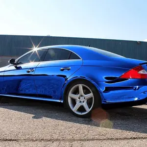 Blue mirror vinyl wrap