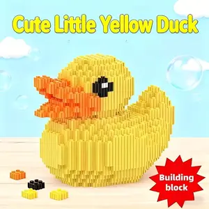Cute Duck Stackable Building Blocks Model, Building Block Sets, 1000pcs 14cm High, 3D Creative Decoration, Perfect Gift, Develops Hand Skills