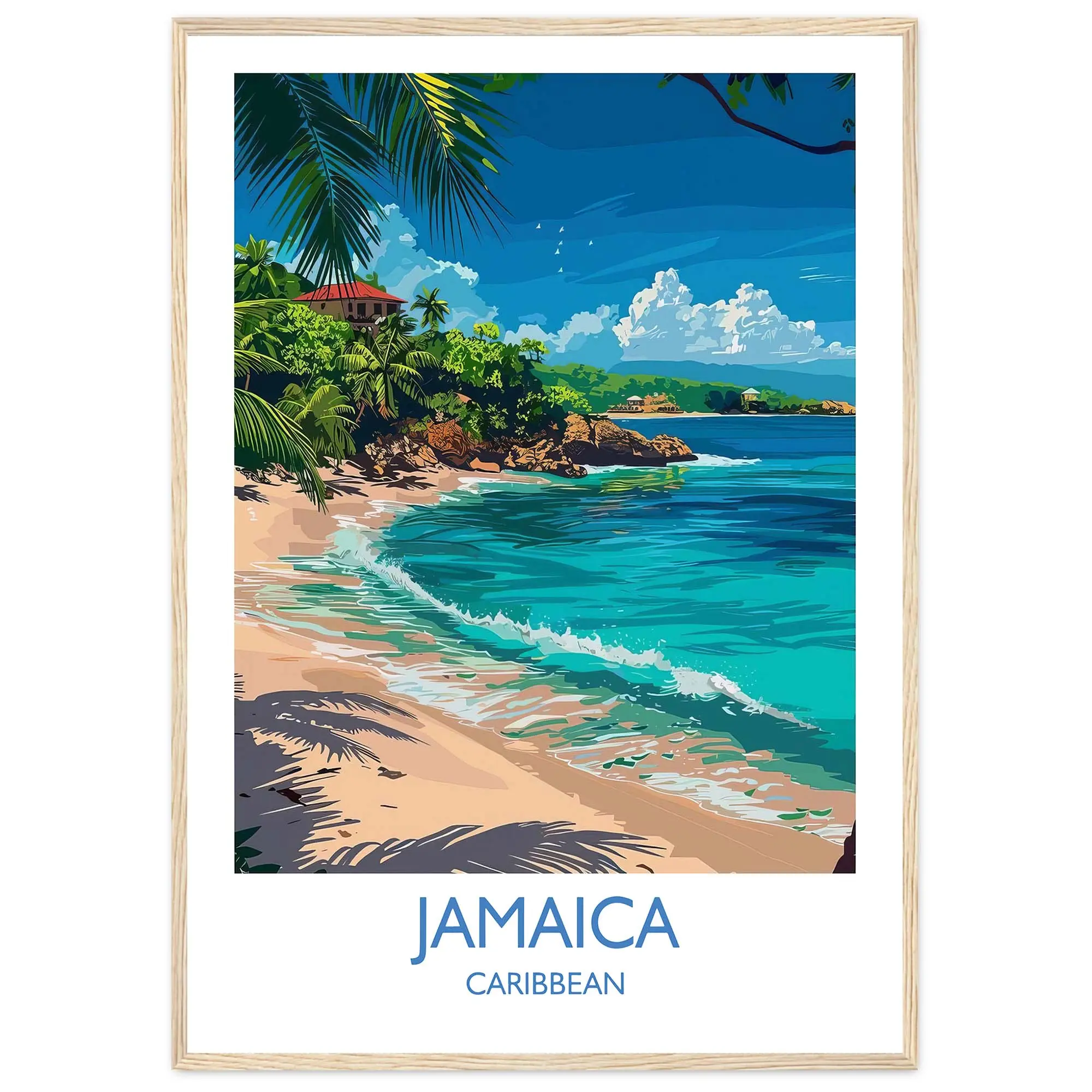 Jamaica Travel Print Travel Poster Of Jamaica Caribbean Jamaica Art Lovers Gift