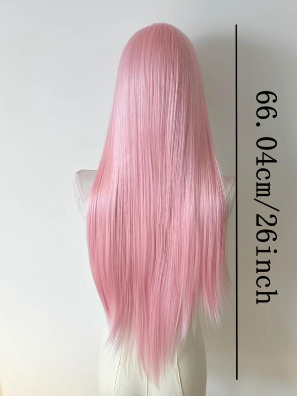 Light Pink Wig for Women 13x4 Lace Front Wig 26inch Long Straight Synthetic Wigs Soft Natural Heat-resistant Fiber Cosplay Wig Synthetic Hair