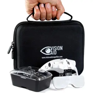 Expert Set Vision Aid  Magnifying Glasses with Light & Storage Case, Diamond Painting, Lash, Crafts, Cross Stitch Embroidery Sewing Hobby