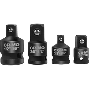 4 count  Adapter Set, Socket Adapter Set 1/4" 3/8" 1/2"  Driver Wrench for Easy Removal of Axle Shaft Nuts