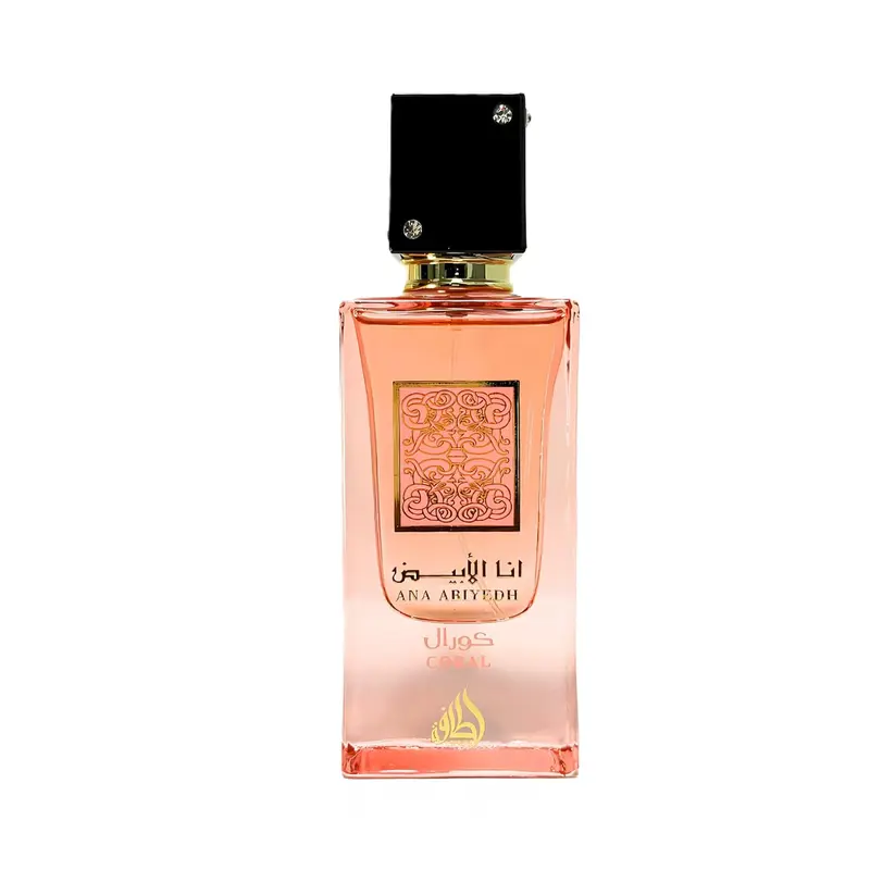 Lattafa Ana Abiyedh Coral Unisex EDP Body Perfume Spray - 2.0 oz (60 ml) 100% Authentic Bottle, Elegant Sweet Musk, Aromatic Luxurious Scent, Airy Musk Finish for Office, All Seasons Pulse Application