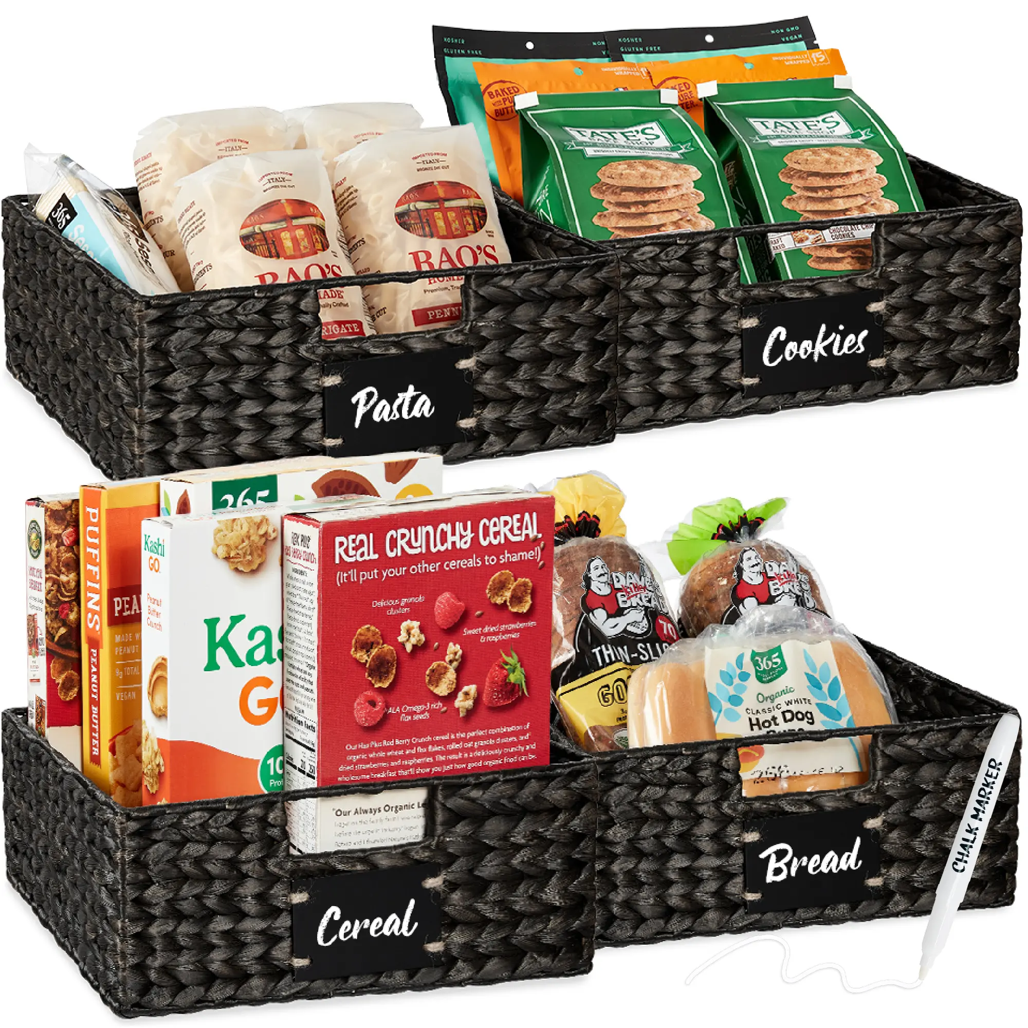 Best Choice Products Set of Woven Water Hyacinth Baskets Best Choice Products Set of Woven Water Hyacinth Baskets
