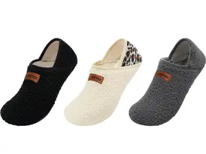 Cozy Warm Fuzzy Fleece House Slippers for Men & Women Non-Slip Sole Lightweight Comfort Home Bedroom Travel Footwear