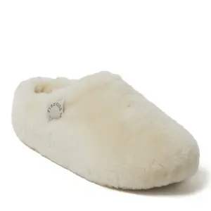 Fireside by Dearfoams Women's Maryboro Genuine Shearling Platform Fuzzy Clog Slipper