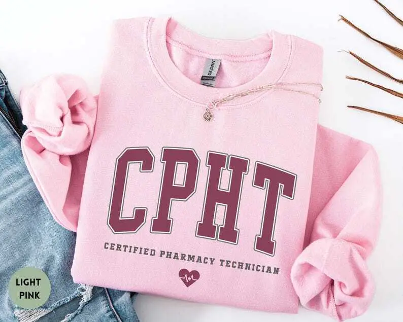 CPHT Short Sleeve T-Shirt / Sweatshirt , Certified Pharmacy Technician Crewneck, Pharmacy Tech Gift