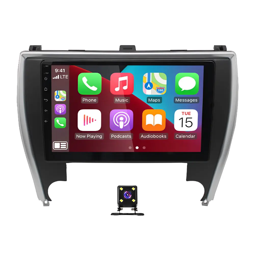 10" Car Stereo for Toyota Camry 2015–2017 with CarPlay & Android Auto | 2+32GB | HD Touchscreen | 4-LED Night Vision Camera