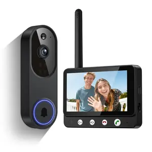 Video Doorbell with 512GB Free Cloud Storage, 4.5" Monitor, Night Vision, Wide-Angle Lens - Wireless Home Surveillance System