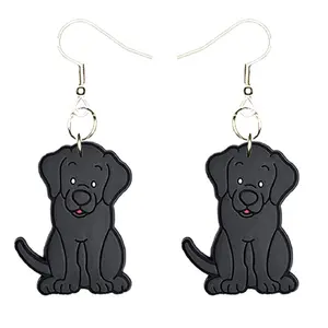 Labrador Retriever Earrings Hypoallergenic Silver Plated Fishhooks Yazzle Dazzle Woof Bark Chew Puppy Dog