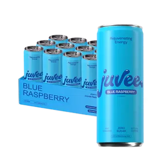Juvee Blue Raspberry Energy Drink - 12 Pack Low Calorie Beverage