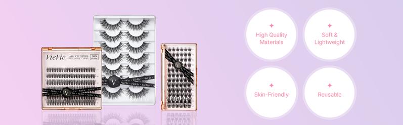 VieVie Narrow Lash Clusters 120pcs DIY Eyelash Extension Lashes, 9-16mm Mix Individual Eyelashes, Natural Look