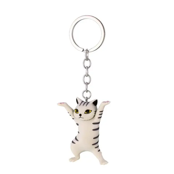 Gray Cat Keychain