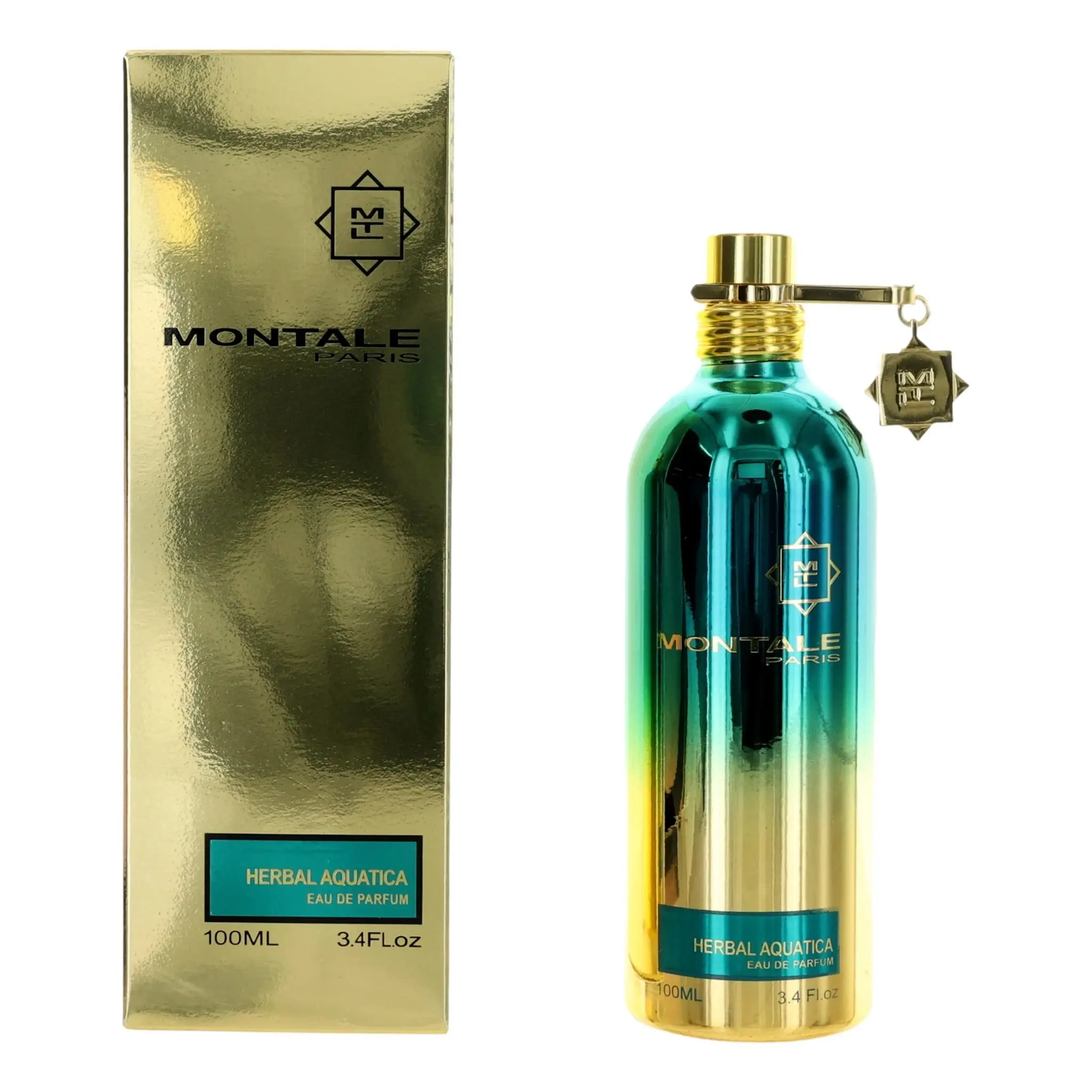 Montale Herbal Aquatica Eau de Parfum, Aromatic Unisex Spray with Sea Notes, Green Tea, Vanilla & Sandalwood, 3.4 oz, Bottled Perfume Unisex Fragrance, Aromatic Unisex Fragrance