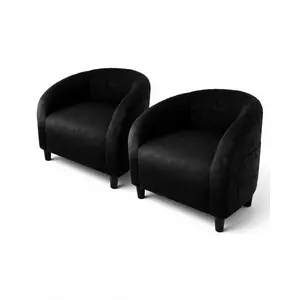Accent Chair Club Chair Set of 2 Comfy Armrest Upholstered Barrel Chair with Soft Padded Seat for Living Room Bedroom Study Waiting Room