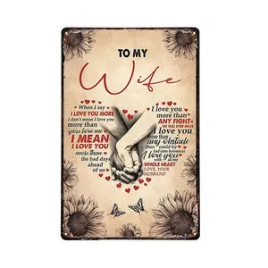 To My Dad Vintage Tin Sign To My Wife When I Say I Love You More Vintage Tin Signs Indoor & Outdoor Home Bar Coffee Kitchen Wall Decor Metal Tin Sign Warning Sign 8x12 inch