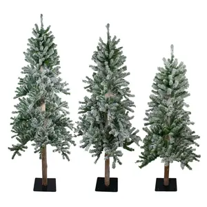 Northlight S/3 Slim Flocked Alpine Artificial C hristmas Trees