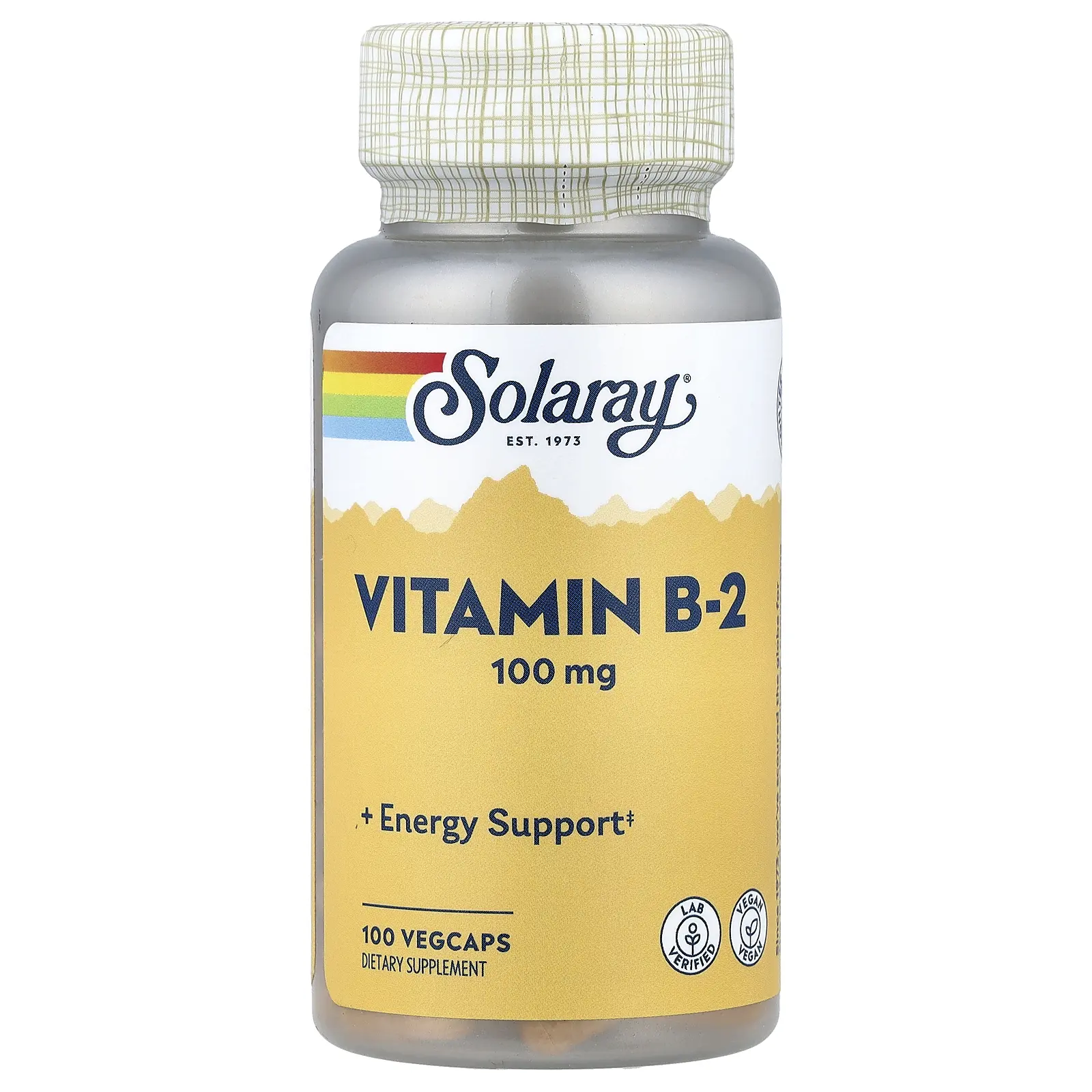 Solaray Vitamin B-2, 100 mg, 100 VegCaps