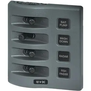 Blue Sea  WeatherDeck&reg; 12V DC Waterproof Switch Panel - 4 Posistion