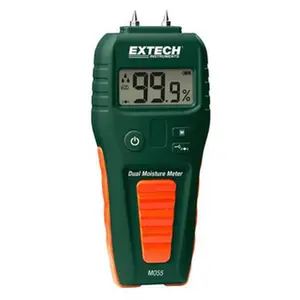 Extech 32 to 122°F Operating Temp, Moisture Meter LCD Display, Includes (2) Pins, Protective Cap, 9V Battery MO55