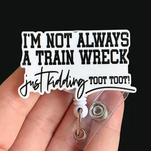 Glitter My Badge Funny badge reel for nurse and hospital workers. Badge clip Badge pull - Retractable swivel clip with a 360 rotation. Great gift for coworkers. Funny badge reel