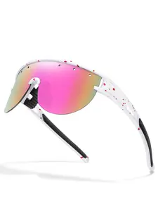 Polka Dot Pattern Cycling Sunglasses, Half Frame Sunglasses, Sports Sunglasses for Outdoor Cycling, Running, Hiking, Driving, Fishing, Baseball, Golf
