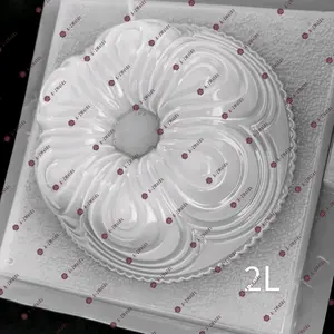 Round mold with lines for gelatin 2L , jello, gelatine, pudding mold