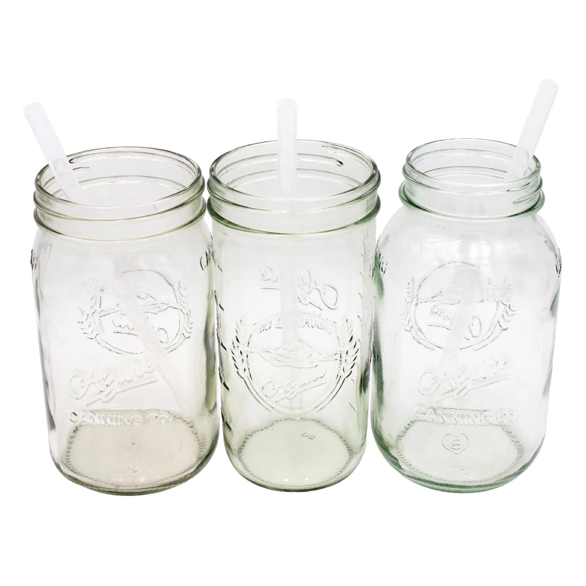 Long 9" Silicone Reusable Straws for Quart or Pint & Half Mason Jars 6 Pack
