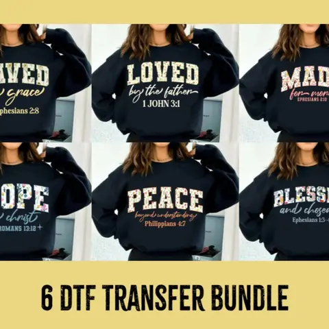 Christian DTF Transfer Bundle | DTF Prints | Tshirt Making | Custom Apparel