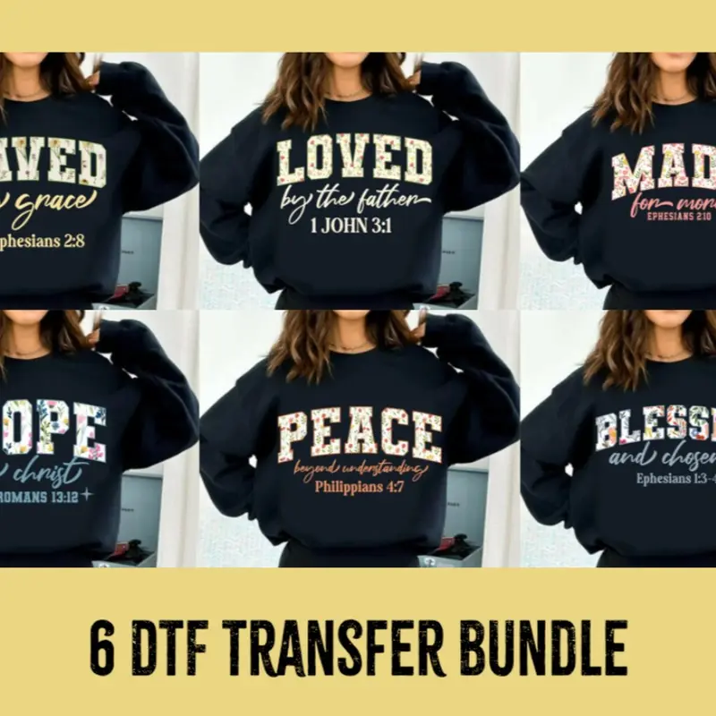 Christian DTF Transfer Bundle | DTF Prints | Tshirt Making | Custom Apparel