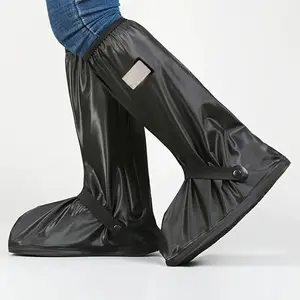Unisex Reusable Waterproof Shoe Covers, Foldable Zipper Design with Reflective Strips, Premium PVC Material Non-Slip Sole Overshoes, Ideal for Outdoor Daily Wear #SummerVibes