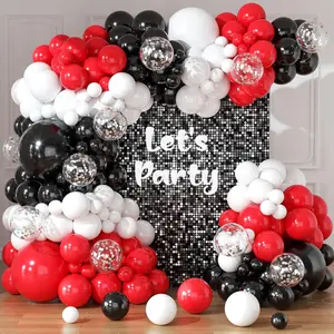 Red Black and White Balloon Arch Kit 164pcs Red White and Black Balloons with Confetti Balloons for Graduation Baby Shower Birthday Prom Decorations Supplies
