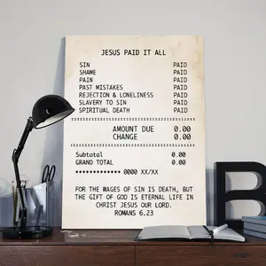 Jesus Paid All - Inspirational Poster, Motivational Christian Wall Art