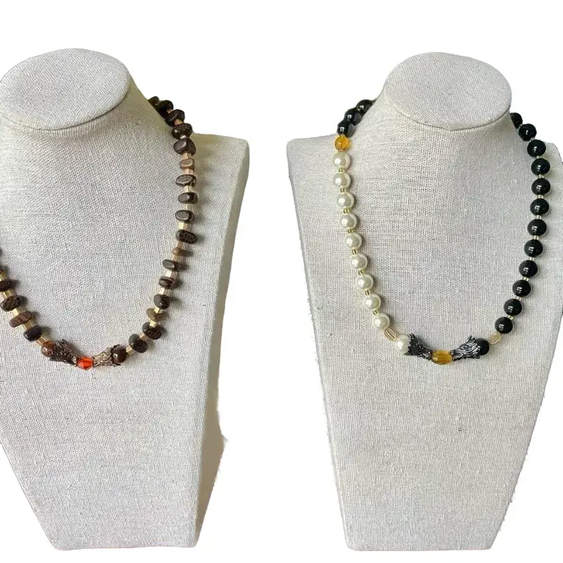 Dragon Fire Necklace - Pretty Design with Beads in Brown and Black, Elegant Necklace for Any Occasion